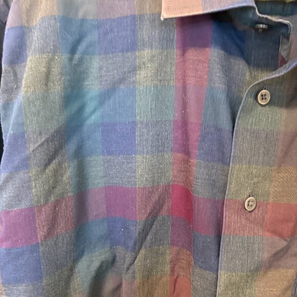 Leo Chevalier Design Men's dress shirt Size XXL 100% cotton, no iron, checkered - Picture 4 of 9